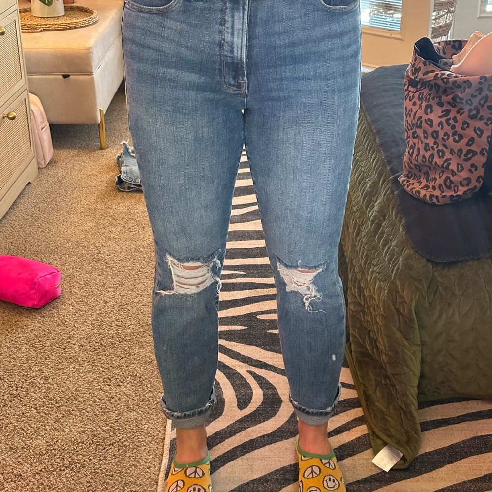 Women's Blue Distressed Jeans